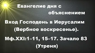 Вход Господень в Иерусалим Вербное воскресенье (Утреня). Евангелие дня с объяснением.