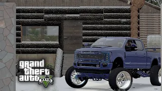 GTA 5 Mods #54 It Snowed!! Custom Lifted F350 For The Snow! (GTA 5 Real Hood Life 7)