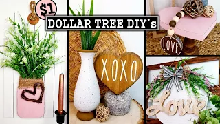 DOLLAR TREE MODERN FARMHOUSE VALENTINES DAY DIY'S | $1 WoW HIGH END Home Decor 2021