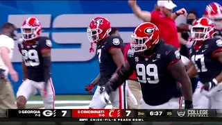 Georgia comes up big with blocked field goal // Cincinnati vs. Georgia 2021 Peach Bowl Highlights