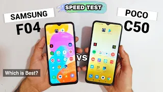 Samsung Galaxy F04 vs Poco C50 Speed Test Comparison | Which is Best?