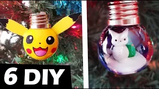 HOW TO MAKE 6 CHRISTMAS Decoration Ornaments DIY 5-minute crafts polymer clay resin pokemon