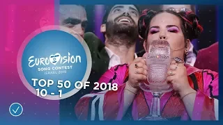 TOP 50: Most watched in 2018: 10 TO 1 - Eurovision Song Contest