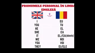 🇬🇧PRONUMELE PERSONAL ÎN LIMBA ENGLEZĂ/ÎNVAȚĂ ENGLEZA