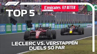 Top 5 Verstappen vs. Leclerc Battles in 2022 So Far