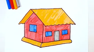 How to Draw a House - Drawing a House Step by Step Easy