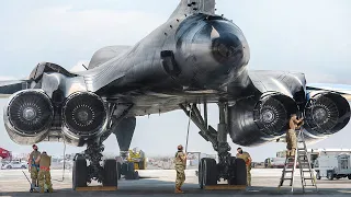 US Maintains Monstrous B-1 Lancer Before Hypnotic Takeoff at Full Throttle