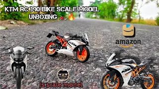 KTM RC 390 BIKE SCALE MODEL UNBOXING 🏍️🔥/@jsscalemodels #youtubevideo #unboxing #bike #amazon #ktm