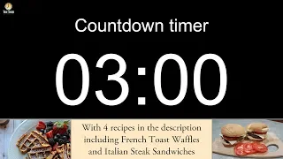 3 minute Countdown timer with alarm (including 4 recipes)