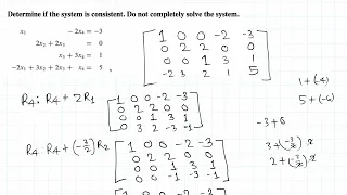 Linear Algebra: Check if a system is consistent