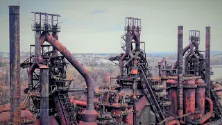 Drone Video of Bethlehem Steel plant (Steel Stacks) in Bethlehem, PA