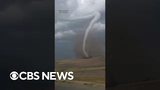 Video shows tornado rips through Iowa field #shorts