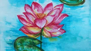 Watercolor Lotus Flower Painting I Paint Lotus with Watercolors I Lotus Painting for Beginners