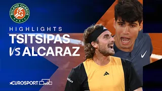 Stefanos Tsitsipas vs Carlos Alcaraz | Quarter-Final | French Open 2024 Extended Highlights 🇫🇷