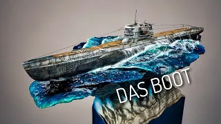 Das Boot 1/144 I sculpted the sea out of a book - ship model