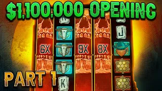 $1100000 BONUS HUNT OPENING - Part 1 🎰 113 Slot Bonuses - Wanted Dead or a Wild & The Dog House