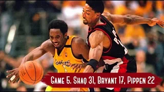 NBA Playoffs 2000. Portland Trail Blazers vs  LA Lakers - Game Highlights | Game 5 | Shaq 31 HD 720p