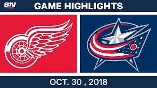 NHL Highlights | Red Wings vs. Blue Jackets - Oct. 30, 2018