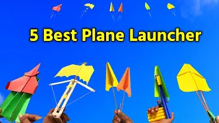 5 Best Paper plane launcher , how to make paper plane launcher , Rubberband launcher , flying plane