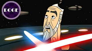 Count Dooku's Death But in 2003 Clone Wars Artstyle