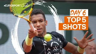 Top 5 shots - Day 6 | 2022 Roland Garros - Highlights | Tennis | Eurosport