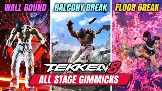 TEKKEN 8 - All Stage Gimmicks (Wall Breaks, Floor Breaks and More!)