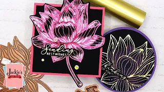 Glimmer Hot Foiling on Black Watercolor Paper | Spellbinders' May Glimmer  Club | Tropical Bloom