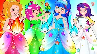 Princesses Fire, Earth, Ice and Wind - Don't Choose the Wrong Elements | Hilarious Cartoon Animation