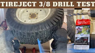 TireJect Tire Sealant 3/8in Drill Test! (Mower Tire Repair)