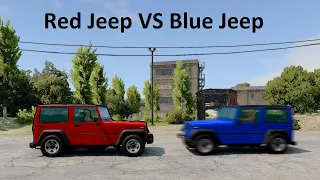 Blue Jeep VS Red Jeep