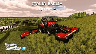 Collecting silage bales, mowing for contract, rolling fields | Italia Emilia | FS22 | Timelapse #4