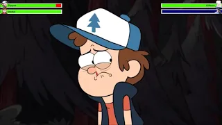 Dipper and Mabel vs Gideon and Gideon Bot with healthbars