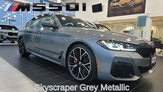 NEW ARRIVAL! 2023 BMW M550i xDrive Skyscraper Grey Metallic