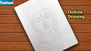 Buddha Drawing ।। Buddha Purnima Special Outline Drawing, Gautam Buddha Drawing Step by step,