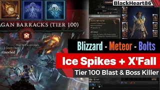 Blizzard - Meteor - Bolts Sorceress Build - Tier 100 & Uber Bosses Diablo 4