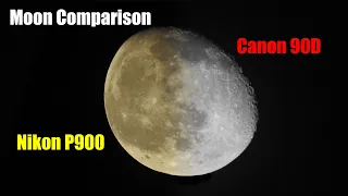 Nikon P900 vs Canon 90D - Moon zoom test