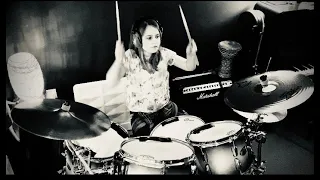 10-year-old drummer girl plays New Bond Theme: No Time To Die by Billie Eilish