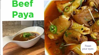 Beef paya recipe | How to make beef paya | بیف پاۓ بنانے کا طریقہ | desi nashta