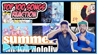 HOLOLIVE - SUMMER SPECIAL TOP 100 SONGS OF ALL TIME REACTION (夏休みスペシャルホロライブ全曲総視聴数ランキングTOP100)
