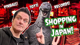 Shopping in Osaka Japan - Pinball - Records - Vintage Toys - Toys R Us - The Godzilla Store