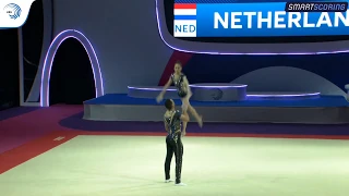 Stef VAN DER LOCHT & Fenne VAN DIJCK (NED) - 2019 Acro Europeans, dynamic final