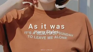 [Harry Styles] - As it was / lyrics