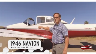 A walk around and flight in a 1946 North American Navion aircraft