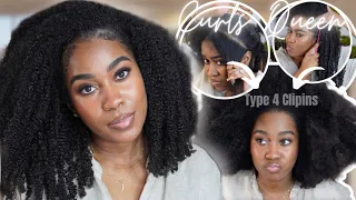 THIS IS MY NATURAL HAIR!🔥 | Install Curly Clip Ins | Flip Over Method | 4a4b texture | CurlsQueen