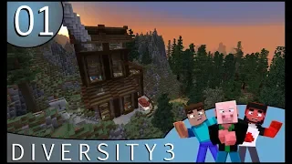 Diversity 3 - Ep1 - Minecraft 1.12 Adventure Map with Ikeeluuuuuu & kemit