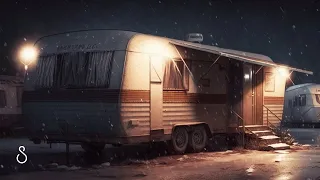 Rain On Holiday Park Caravan💧Black Screen | 12 Hours | Sleep In Series