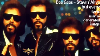 Bee Gees - Stayin' Alive - But every lyric is an AI-generated image