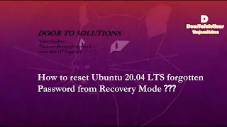 How to reset Ubuntu 20.04 LTS forgotten password from Recovery Mode (Enhanced version)