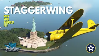 Why You Should Fly the Beechcraft Staggerwing - Carenado Beech Model 17 - NYC Hudson River Visual