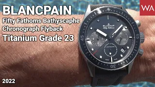 BLANCPAIN Bathyscaphe Chronographe Flyback. Titanium Grade 23 Case. Fifty Shades of Grey.